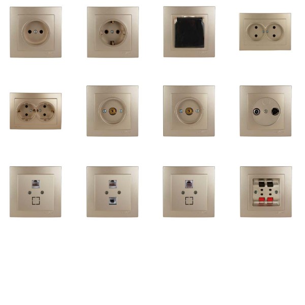 Розетка Nilson Touran золото TV (24151029) - фото №2