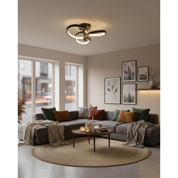 Люстра Goldlux 336002 Ribbon LED 1x12W 4000K 1700Lm IP20 чорна - фото №1