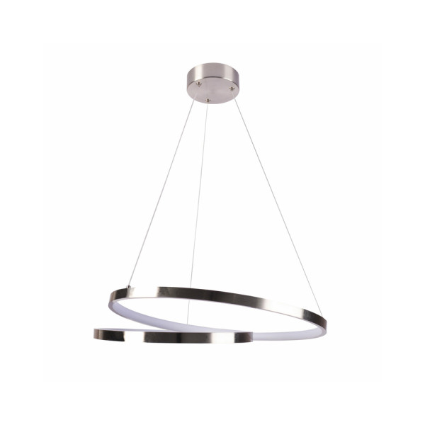 Люстра подвесная светодиодная круглая Goldlux 328045 Zefira 50 Led 1x40W 4000K 3700Lm IP20 Никелевый