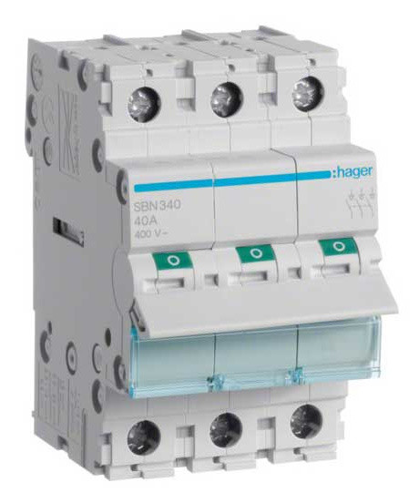 Выключатель нагрузки Hager SBN340 3P 40А/400В 3м