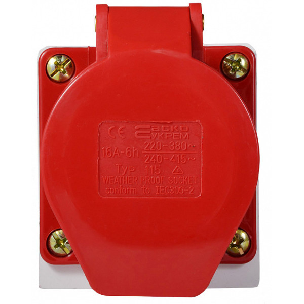 Силовой разъем Аско-Укрем ГC 3Р+N+РЕ 16А/5 (115) (A0080040003) - фото №1