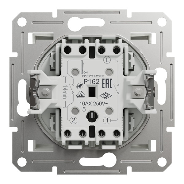 Выключатель двухклавишный Schneider Electric Asfora без рамки белый (EPH0370121) - фото №1