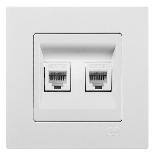 Розетка телефонная двойная (cat3) Gunsan Eqona