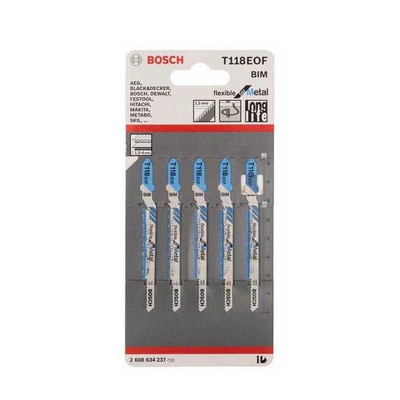 Лобзикові пилки Bosch T118EOF (5шт)