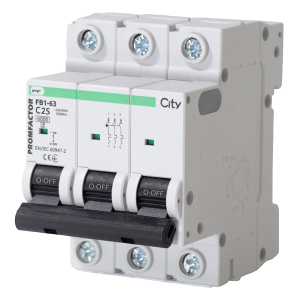 Автомат защиты сети Promfactor CITY FB1-63 3P C 25A 6кА (FB1CI3025)
