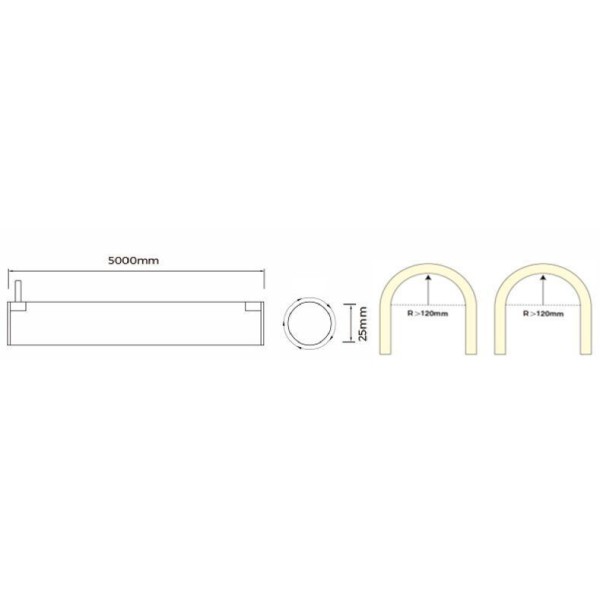 Гнучкий неон COLORS 48V IP65 14,4W 950Lm 3000K (NNR25-20M-WW) - фото №7