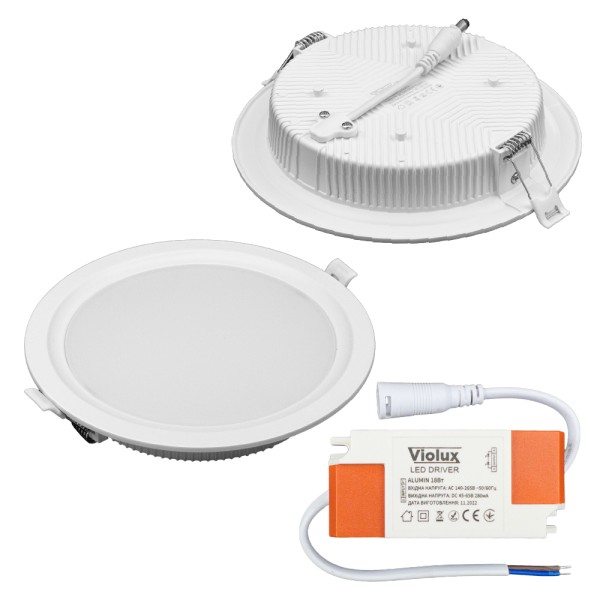 Світильник LED даунлайт Violux ALUMIN 18W 4200K круг IP20 ( 120180 ) - фото №7