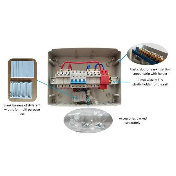 Влагозащищенный модульный щит TOSUNlux 26м накладной IP65 пластиковый UV ABS (6940151031789) - фото №3