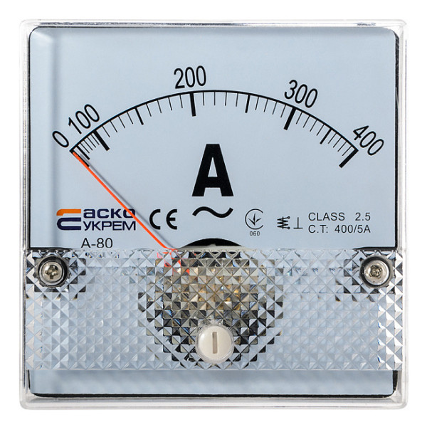 Амперметр трансформаторного включення Аско-Укрем 400/5А АС 80х80мм (А-80) (A0190010053)