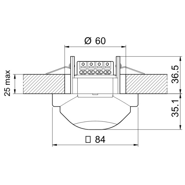Датчик руху Finder 1-500лк 12с-35хв 360° (185182300300) - фото №3
