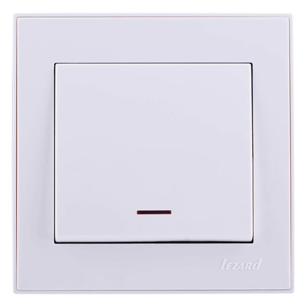 Вимикач Lezard Rain (703-0288-111) з підсвічуванням (білий) - фото №1