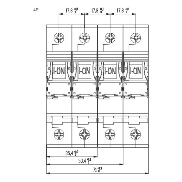 Автоматический выключатель ETI 002146508 ETIMAT 6 3p+N C 2A (6kA) - фото №1