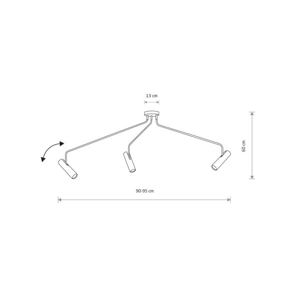 Люстра Nowodvorski 6504 Eye Super GU10 3x10W IP20 чорна - фото №1