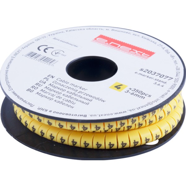 Кабельний маркер E.Next e.marker.stand.3.6.4 3-6 кв.мм 4 350шт (s2037077)