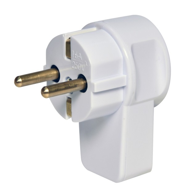 Вилка кутова із захистом ETI PPZW-90 2Р+РЕ полікарбонат IP20 біла (4481007) - фото №1