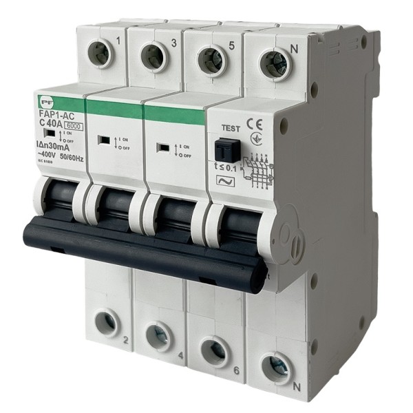 Автомат захисного відключення Promfactor FAP1-AC "C" 40А/0,03A 4P 6кА (FAP01C400304AC)