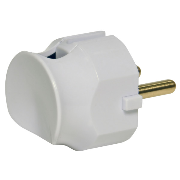 Вилка угловая ETI PPW-90 2Р поликарбонат IP20 белая (4481004) - фото №1