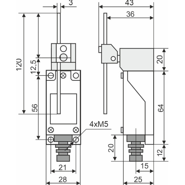Кінцевий вимикач Promfactor FLS15M8107P65 - фото №2