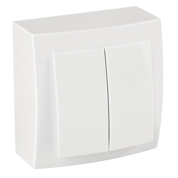 Вимикач Nilson Themis білий 2кл ( 26111003 )