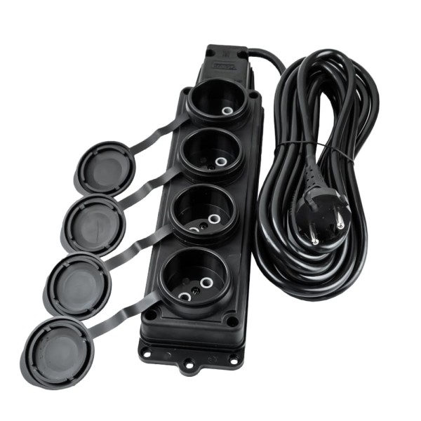 Подовжувач Violux 4p 15м без заземлення чорний IP44 каучук ( 934152 )