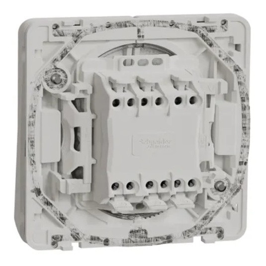 Проходной 2-клавишный переключатель Schneider Electric MUR39022 (сх.6+6) IP55 (белый) - фото №1