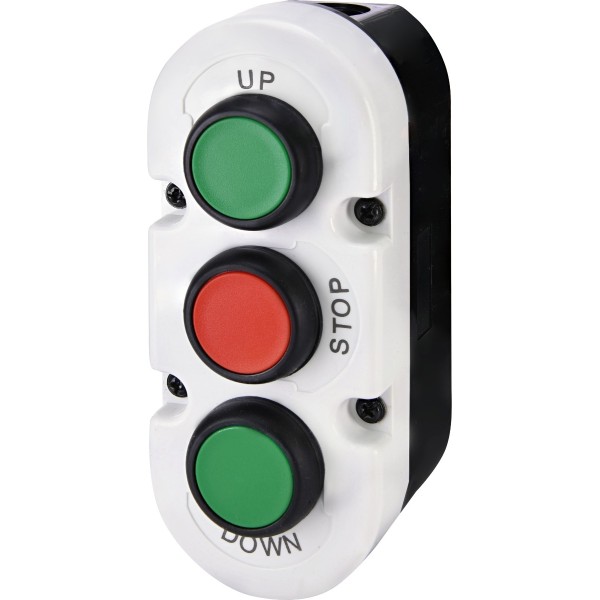 Тримодульний пост кнопки ETI 004771445 ESE3-V7 («UP/STOP/DOWN» зелений/червоний/зелений)