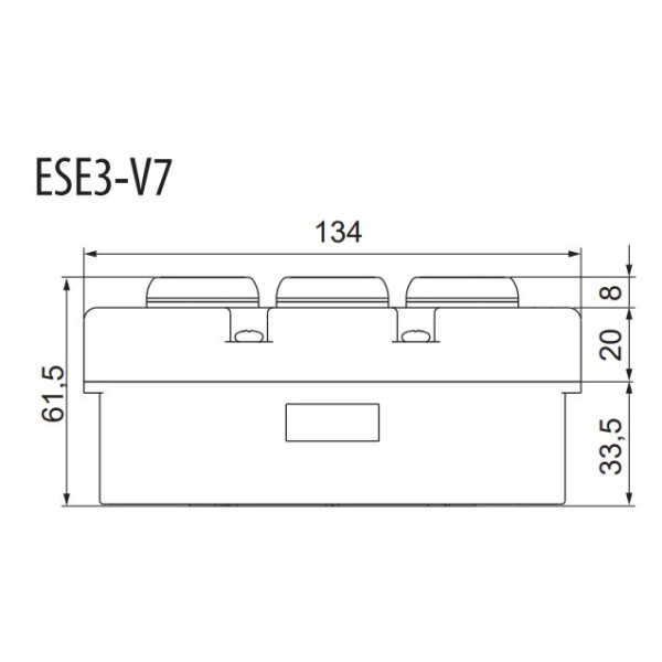 Тримодульний пост кнопки ETI 004771445 ESE3-V7 («UP/STOP/DOWN» зелений/червоний/зелений) - фото №1