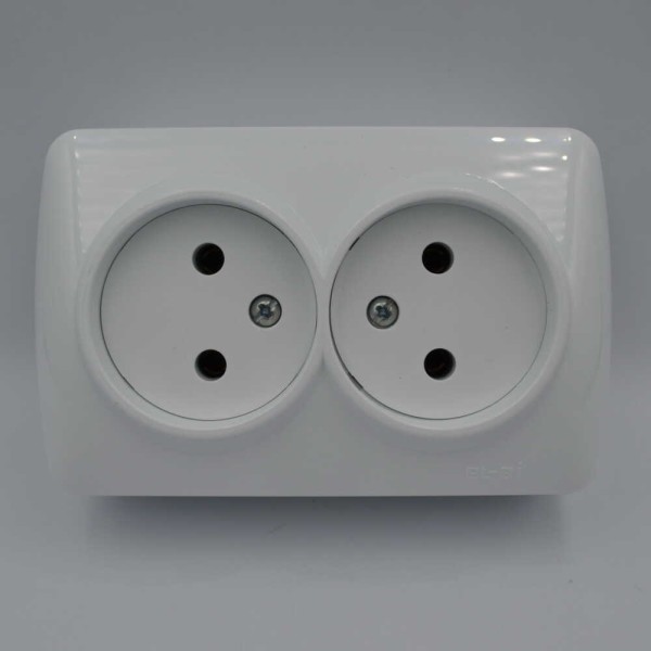 Розетка ALSU белая 2-я ( 504-010200-908 ) - фото №1