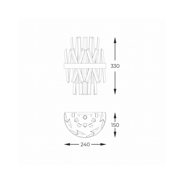 Бра, настінний світильник Zuma Line W0567-02D-B57G Constantinople G9 2x28W IP20 - фото №1