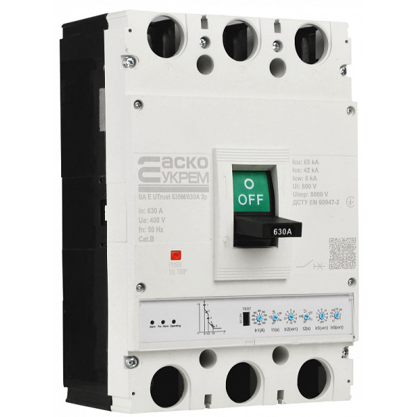 Силовой автоматический выключатель Аско-Укрем UTrust 630M/630А 3P (A0010260007)