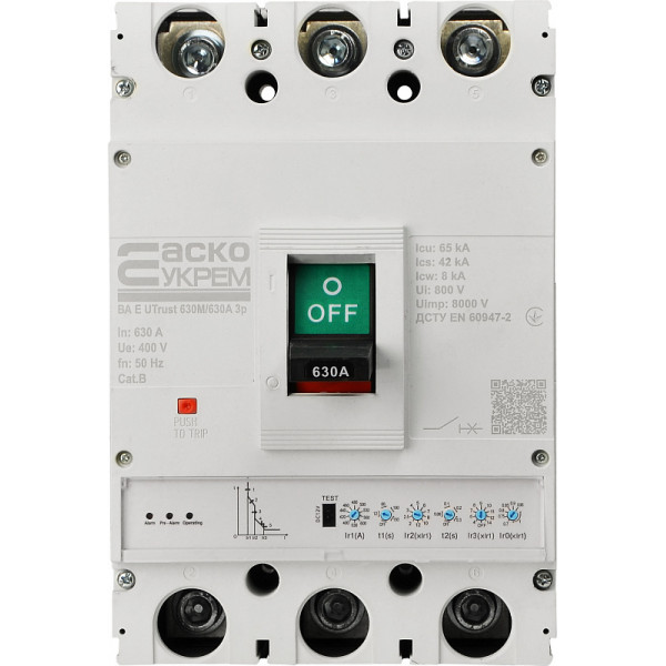 Силовой автоматический выключатель Аско-Укрем UTrust 630M/630А 3P (A0010260007) - фото №2
