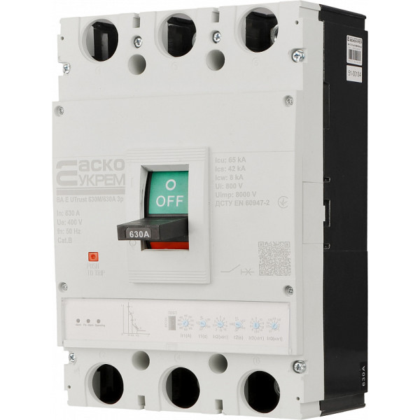 Силовой автоматический выключатель Аско-Укрем UTrust 630M/630А 3P (A0010260007) - фото №3