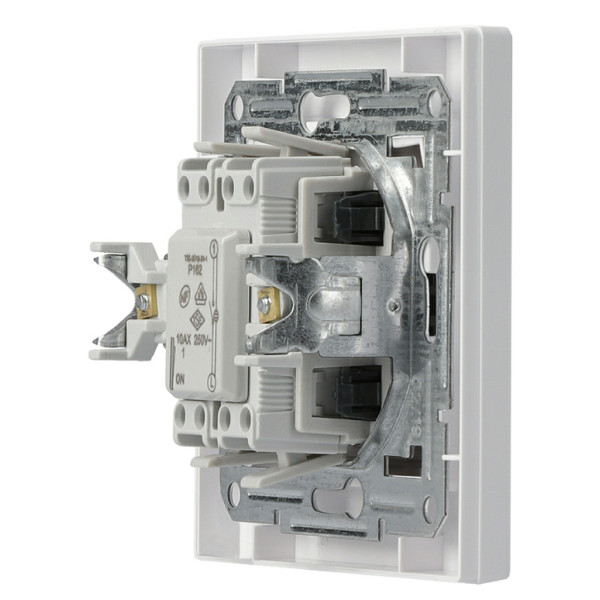 Вимикач 1-клавішний з підсвічуванням Asfora білий, EPH1400121 - фото №2