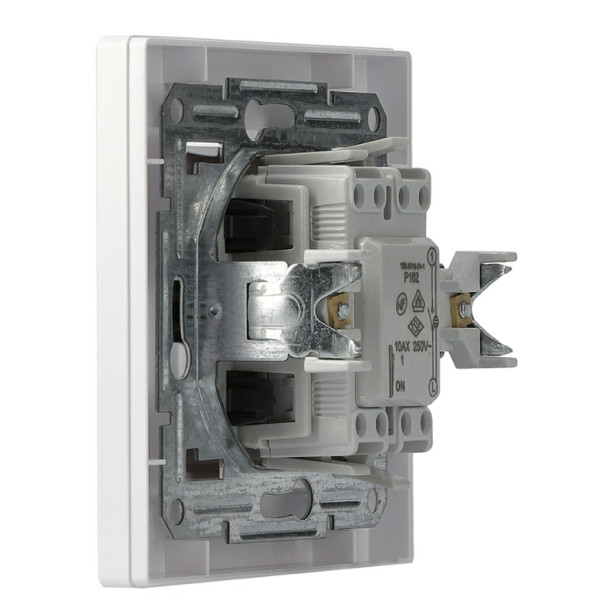 Вимикач 1-клавішний з підсвічуванням Asfora білий, EPH1400121 - фото №4