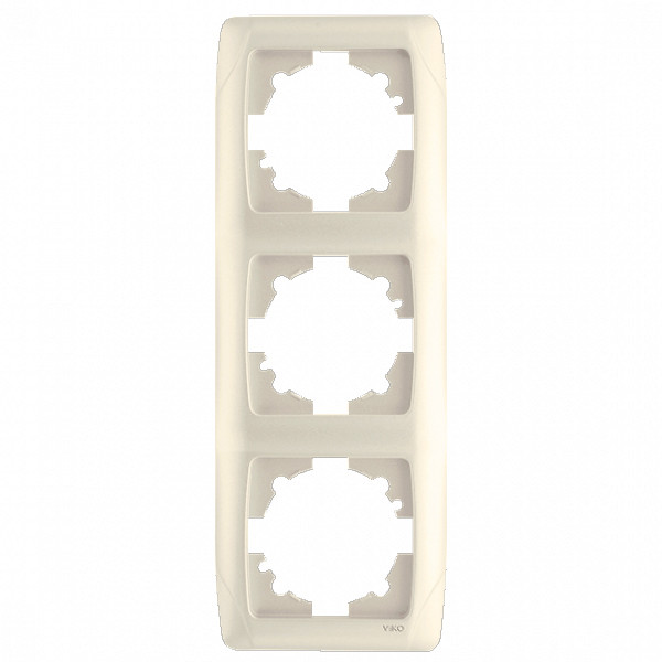 Рамка потрійна вертикальна VIKO Carmen кремова
