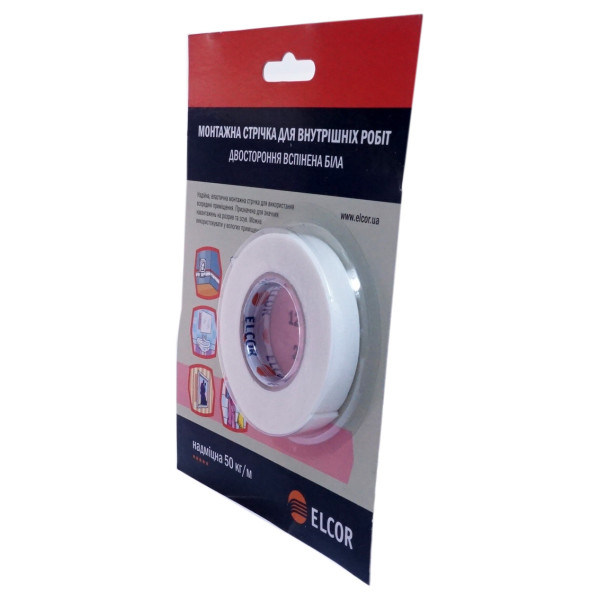 Вспененная двусторонняя лента Elcor 40206786 TRIXPE122 для внутренних работ 12мм (2м) белая - фото №1