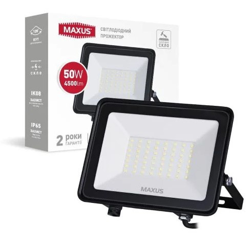 Прожектор Maxus FL-04 50Вт 5000K (1-MFL-04-5050) - фото №1