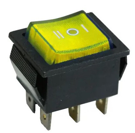 Перекидной переключатель TNSy KCD2-203N Y/B с подсветкой желтый (TNSy5500793)