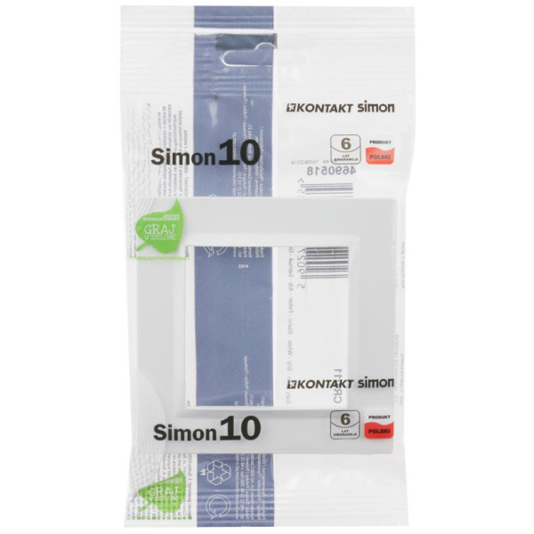 Рамка одинарная горизонтальная Simon 10 белая - фото №2