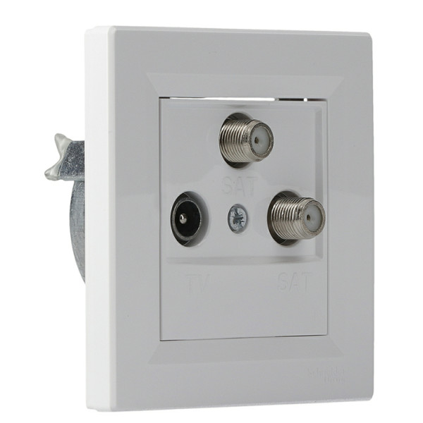 Розетка TV-SAT-SAT оконечная белая Asfora, EPH3600121 - фото №1