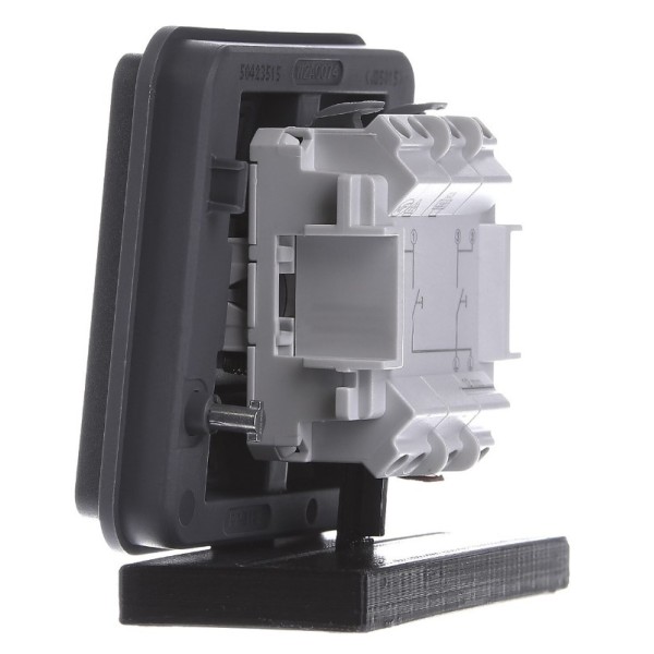 Клавіша двоклавішного кнопкового вимикача, сіра, 10АX/250В W.1 - фото №2