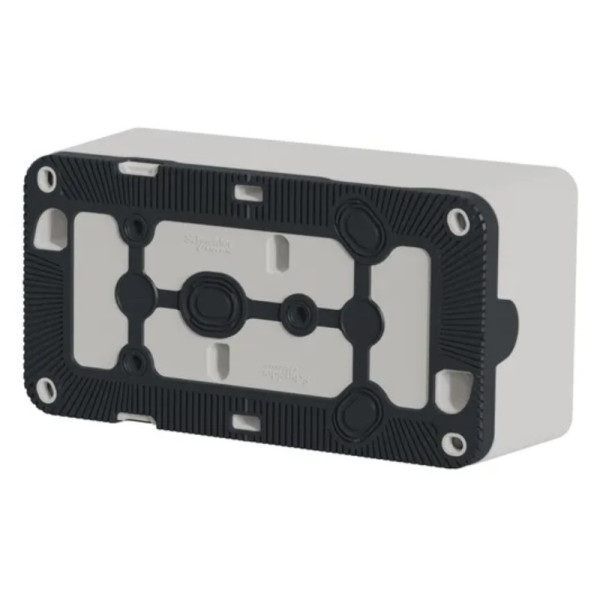 Накладний горизонтальний блок підрозетників Schneider Electric MUR39914 IP55 (білий) - фото №1