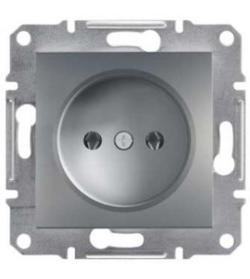 Розетка одинарная без рамки сталь Asfora, EPH3000162