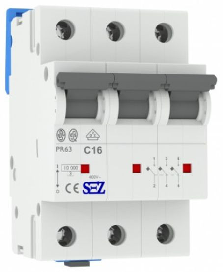 Трехполюсный автомат SEZ 63 C 16А 3P (PR63C16А)