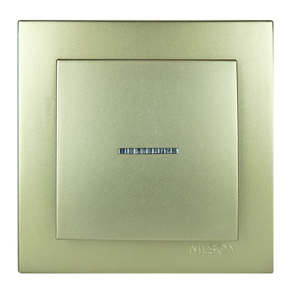 Вимикач Nilson Touran золото 1кл з підсвіткою ( 24151002 )