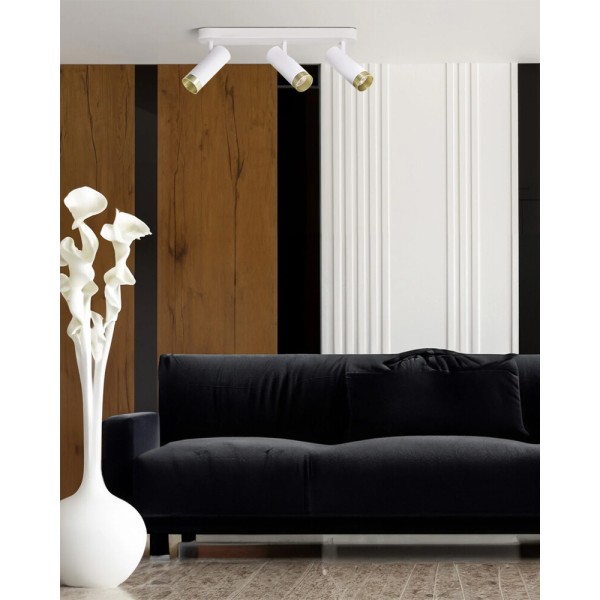 Светильник поворотный, спот Goldlux 326539 Fado GU10 3x10W IP20 белый - фото №1