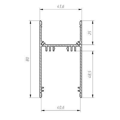 LED-профіль підвісний , 2 метри (ЛСБ40_2) - фото №2