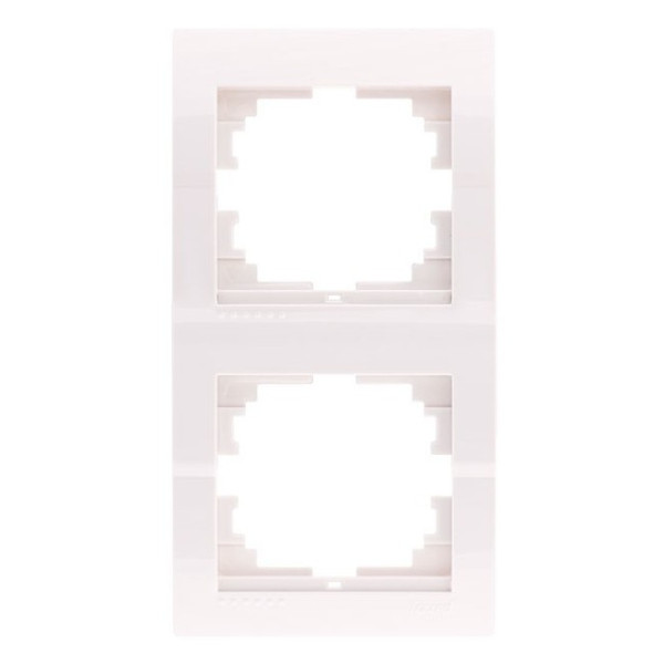Рамка 2-місна вертикальна біла, Deriy, Lezard