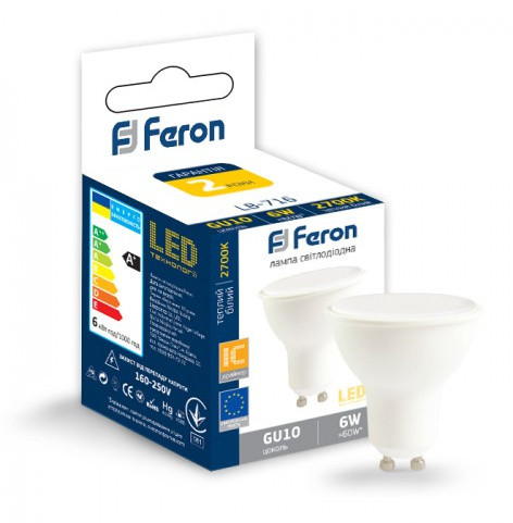 Світлодіодна лампа Feron 5233 LB-716 6Вт 2700К MRG GU10 - фото №1