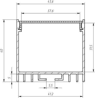 LED-профіль підвісний /накладний, 2 метра (ЛС40_2) - фото №1